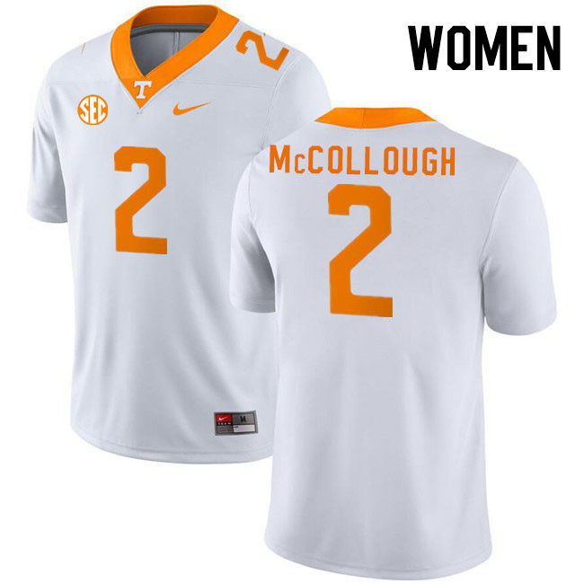 Women #2 Jaylen McCollough Tennessee Volunteers College Football Jerseys Stitched Sale-White - Click Image to Close